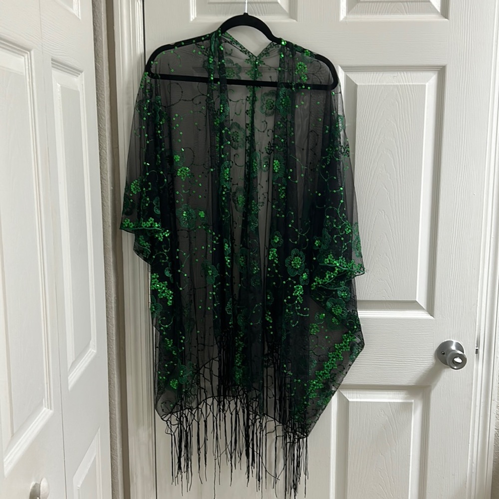 Sparkly Green / Black Cover Up